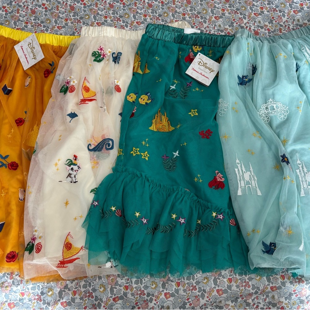 Hanna Andersson Disney Princess  Embroidered Tulle Skirts Set